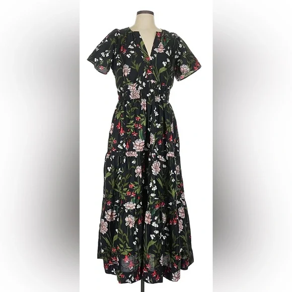 Anthropologie The Somerset Black Floral Maxi Dress - Picture 2 of 6